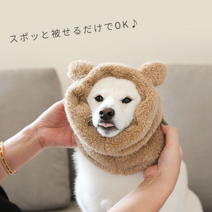 あったか くま耳 耳カバー 犬 スヌード